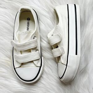 Mishansha Velcro Canvas Sneakers White Size 8